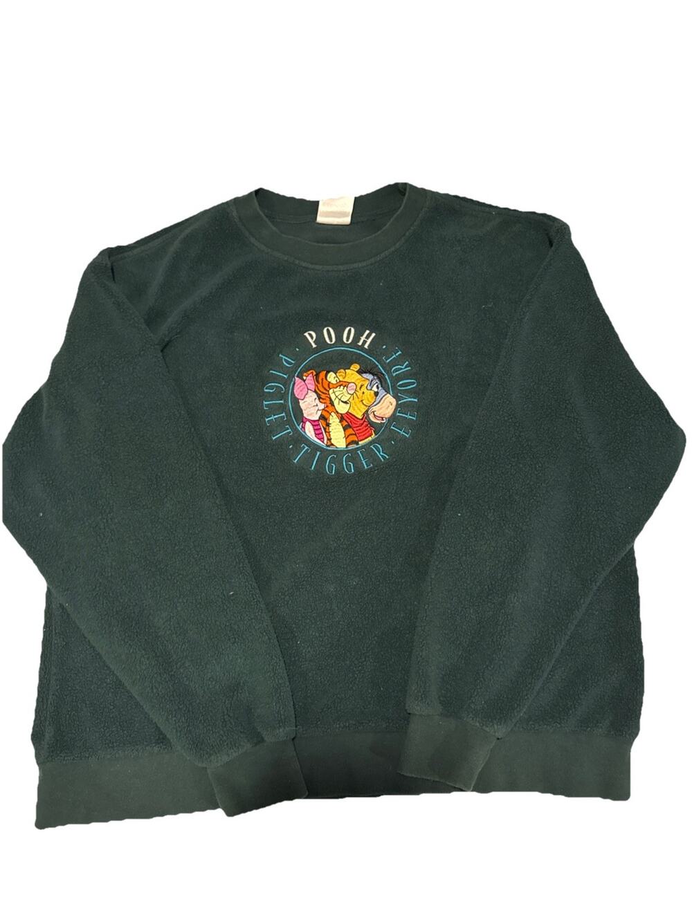 Winnie The Pooh Sweatshirt Fleece Size Medium Eeyore Tigger Embroidered Y2K